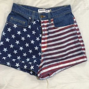 American flag jean shorts